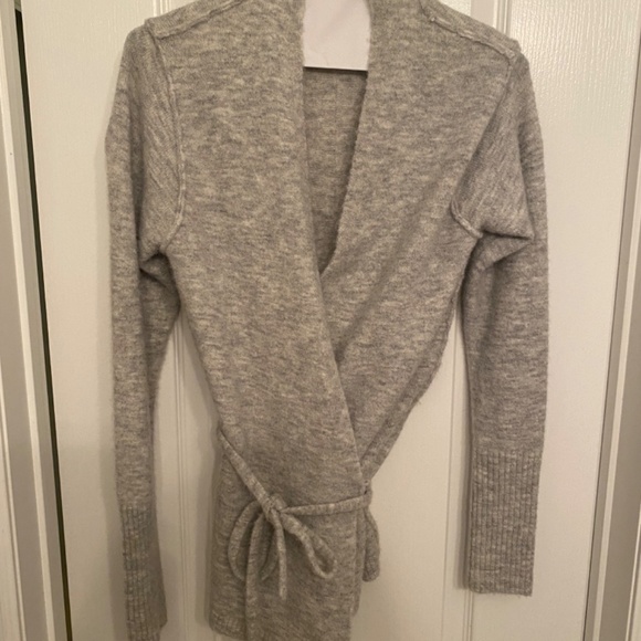 Aritzia Wrap Gigi Sweater Grey - Picture 2 of 5